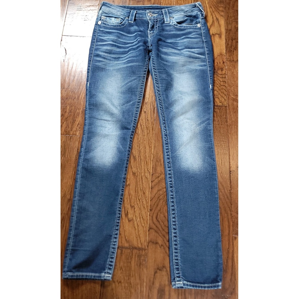 True Religion Women's Blue Skinny Premium‎ Basic Natural Denim Jeans Sz 32x32